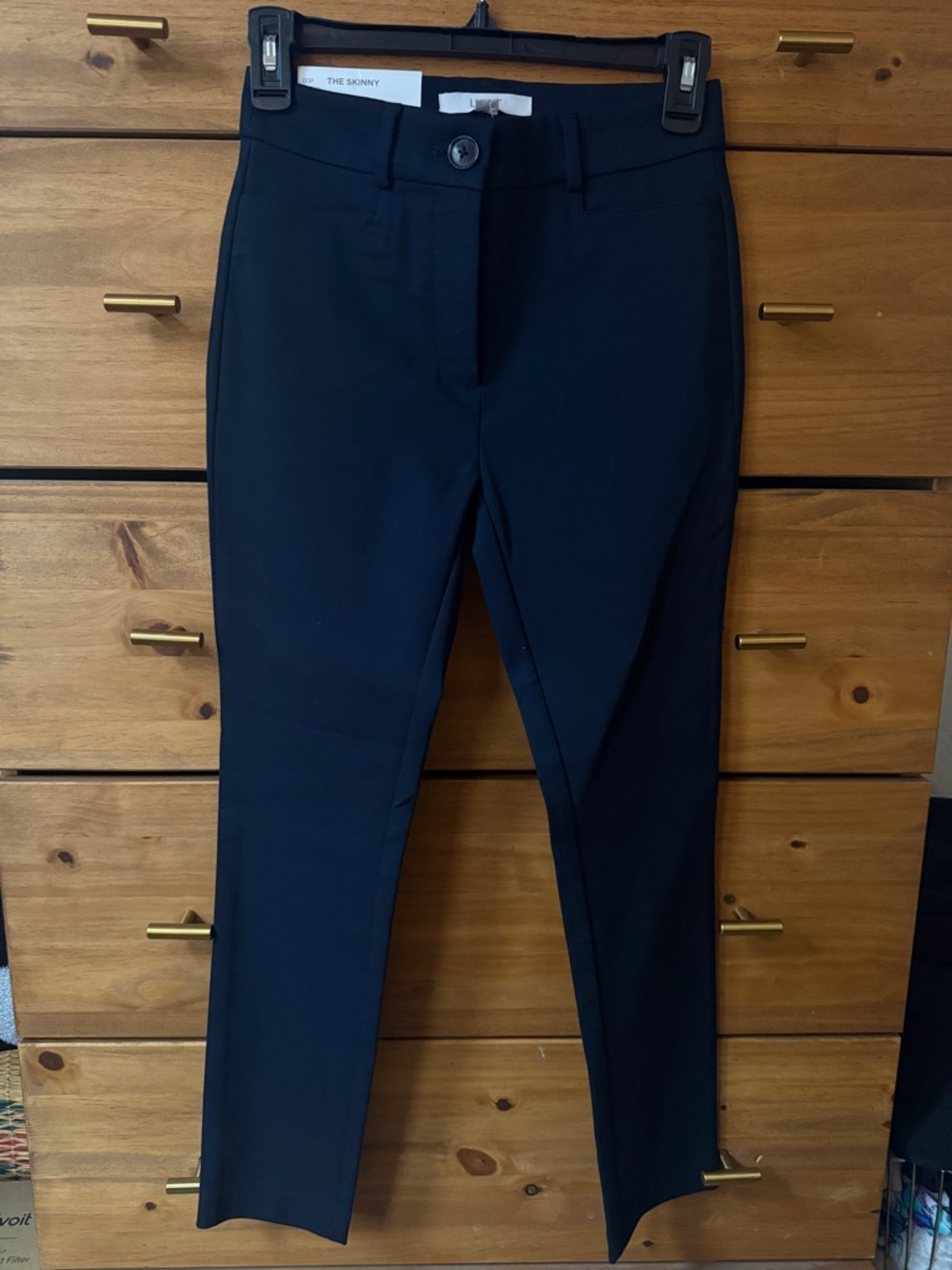 LOFT The Skinny Navy Petite Dress Pants